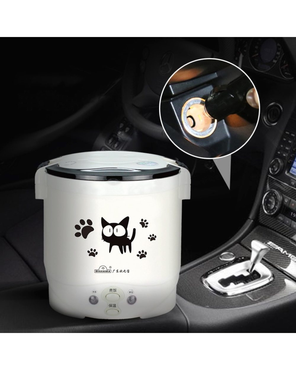 Electric Mini Rice Cooker Portable Multicooker Household Rice Cookers 12V 24V 220V Pot Cooking Machine Pans For Car Tru front-4