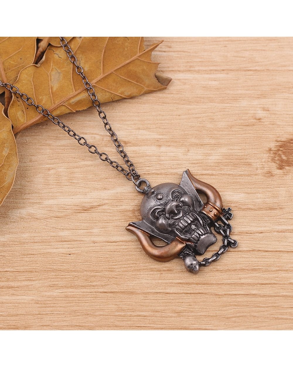 Vintage Skull Head Necklace Devil Pan God Necklaces Hollow Sheep Skulls Pendant For Women Men Jewelry front-3