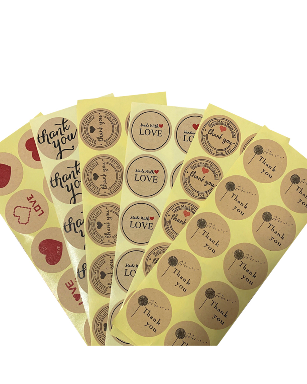 100Pcs/Lot Round Vintage Kraft Label Sticker Thank You Diy Multifunction Adhesive Packaging Sealing Label Sticker Gift front-0