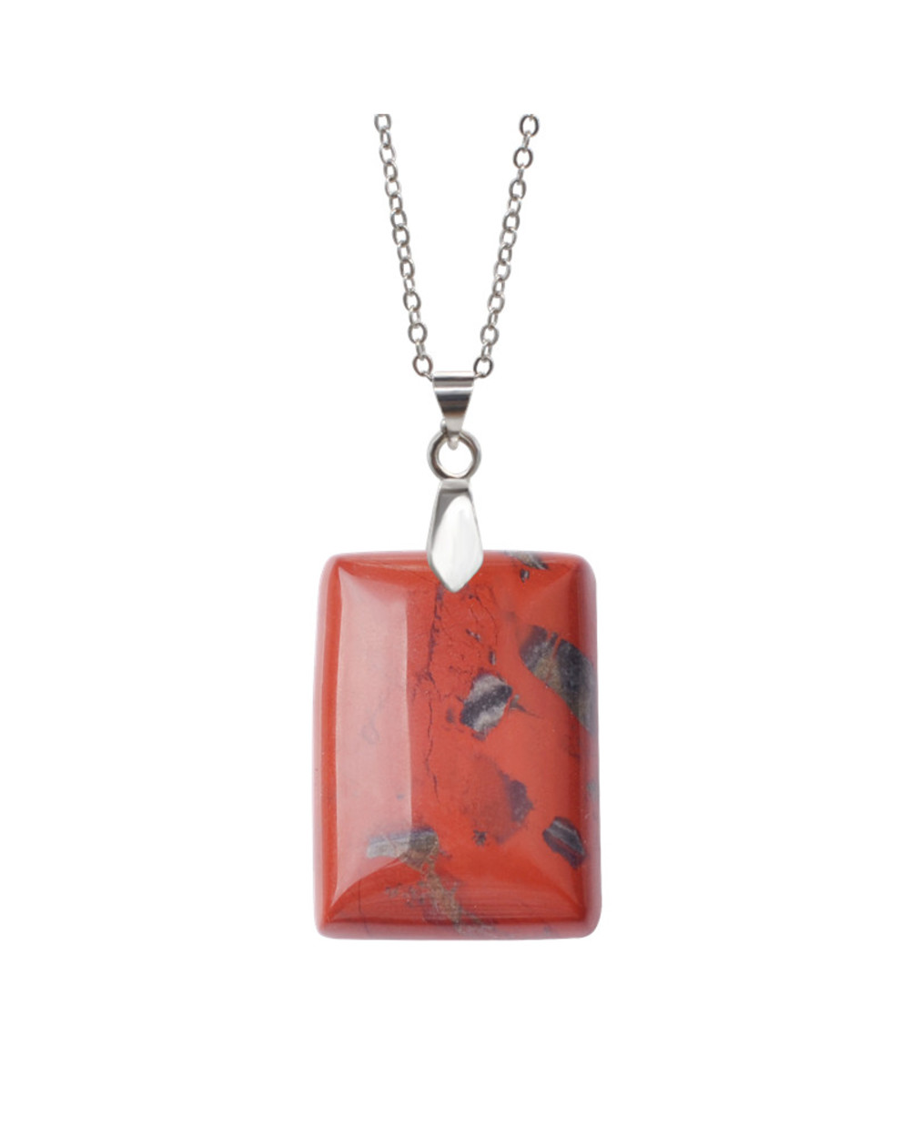 Natural Quartz Stone Necklace Rectangle Red Jaspers Green Blue Aventurine Crystal Pendant Collier Ras Du Cou Femme 2017 front-0