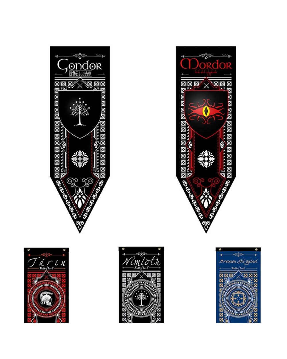 Home Decor Mordor Dark Tower LORs flags White Tree of Gondor Silmarillion Turin Gil-galad Flag decoration valance front-0