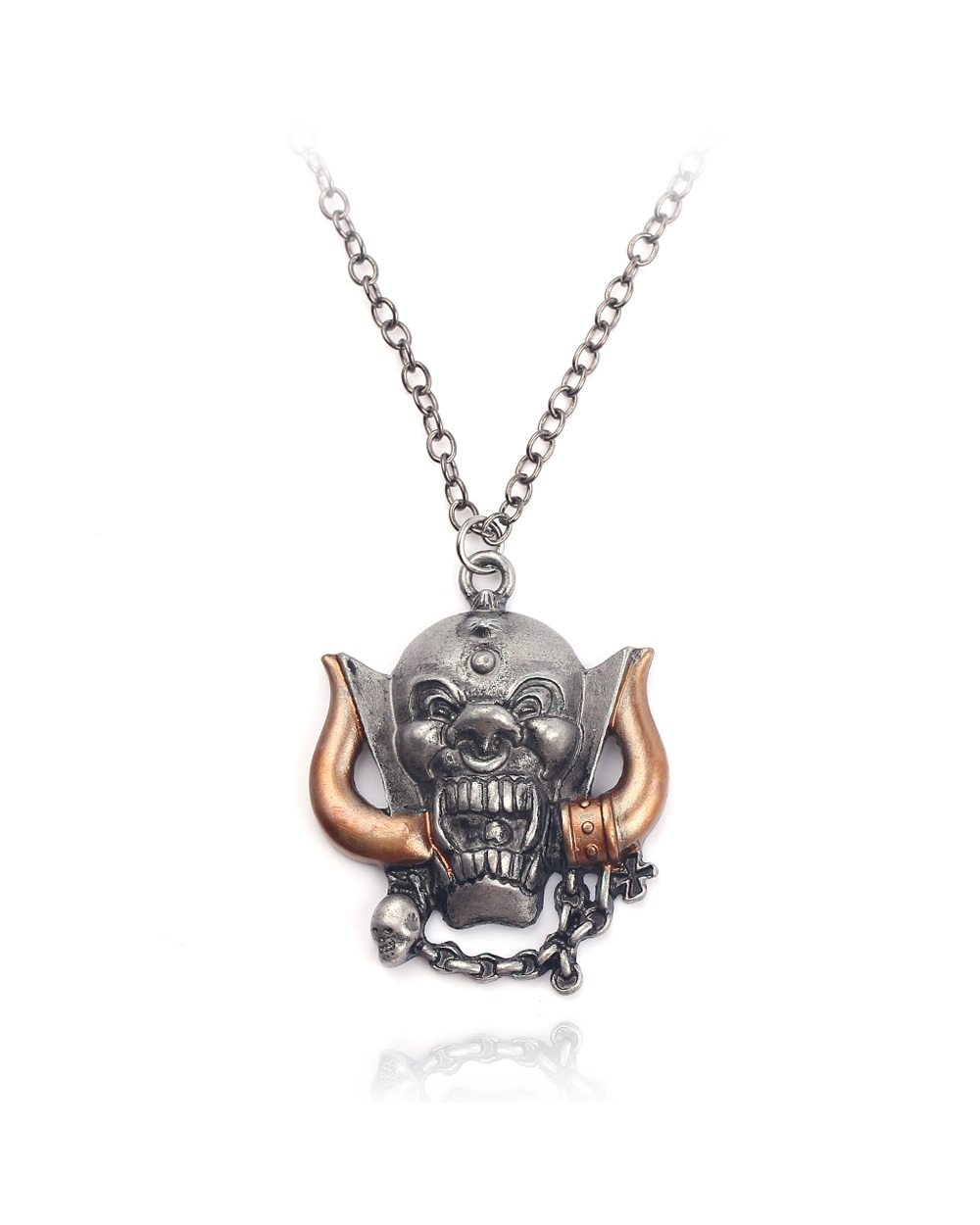 Vintage Skull Head Necklace Devil Pan God Necklaces Hollow Sheep Skulls Pendant For Women Men Jewelry front-0