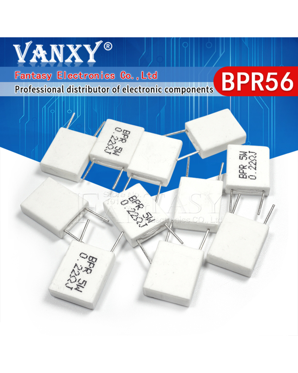 10Pcs Bpr56 5W 0.001 0.1 0.15 0.22 0.25 0.33 0.5 Ohm Non-Inductive Ceramic Cement Resistor 0.1R 0.15R 0.22R 0.25R 0.33R front-0