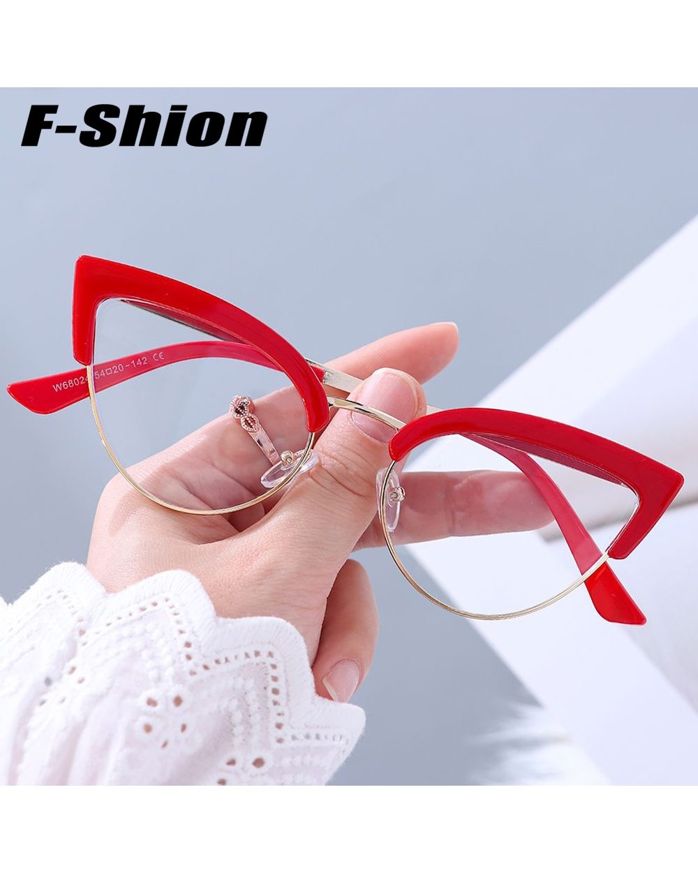 Vintage Cat Eye Anti-Blue Light Metal Glasses Frames Optical Computer Glasses Women Spectacles Fashion Eyewear Eyeglass front-0