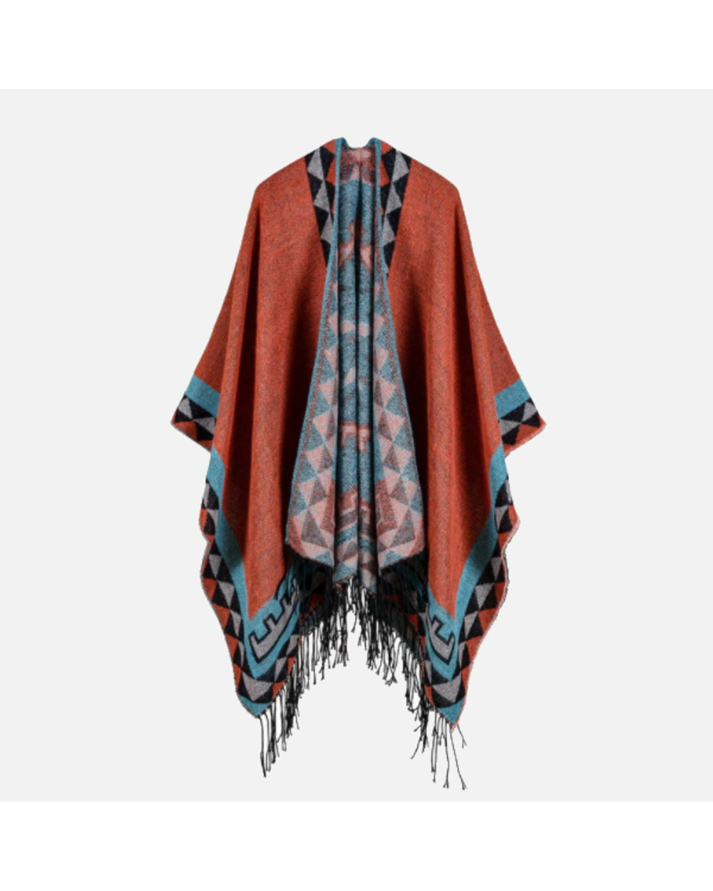 Imitation Cashmere Capes Women Autumn Long Tassel Poncho New Female Sexy Cloak Capes for Women Warm Ponchos Ladies VG06 front-1