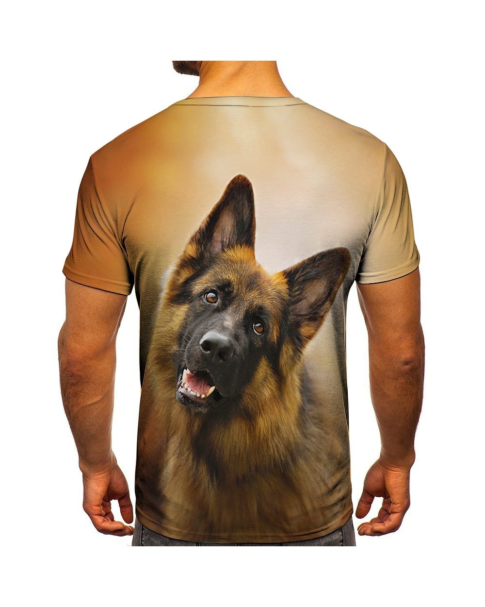 NEW 3d Printing T-shirt for Men Cute Alaskan Shepherd Sled Dog front-4