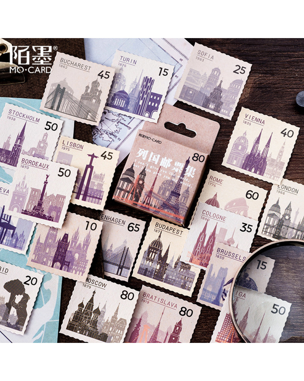 45 Pcs/Lot Vintage Stamp Decorative Sticker For Diary Scrapbook Album Diy Stickers Decoration Craft front-1