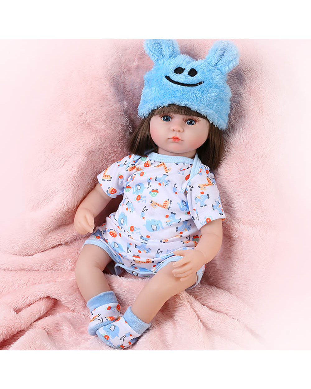 Baby Reborn Doll 17 Inch Realistic lifelike Newborn Babies Doll Toy For Girls Toddler Blue Eyes Reborn Birthday Present front-0