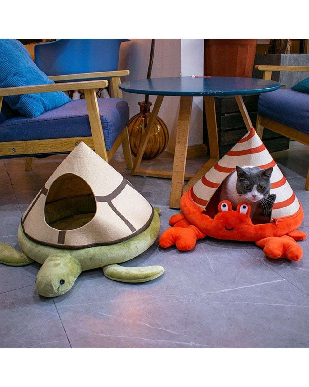 Cat Bed Dog Mats Four Seasons Comfortable Keep Warm Breathable Cat Nest Semi-closed Plush Cat House Pet Supplies front-3