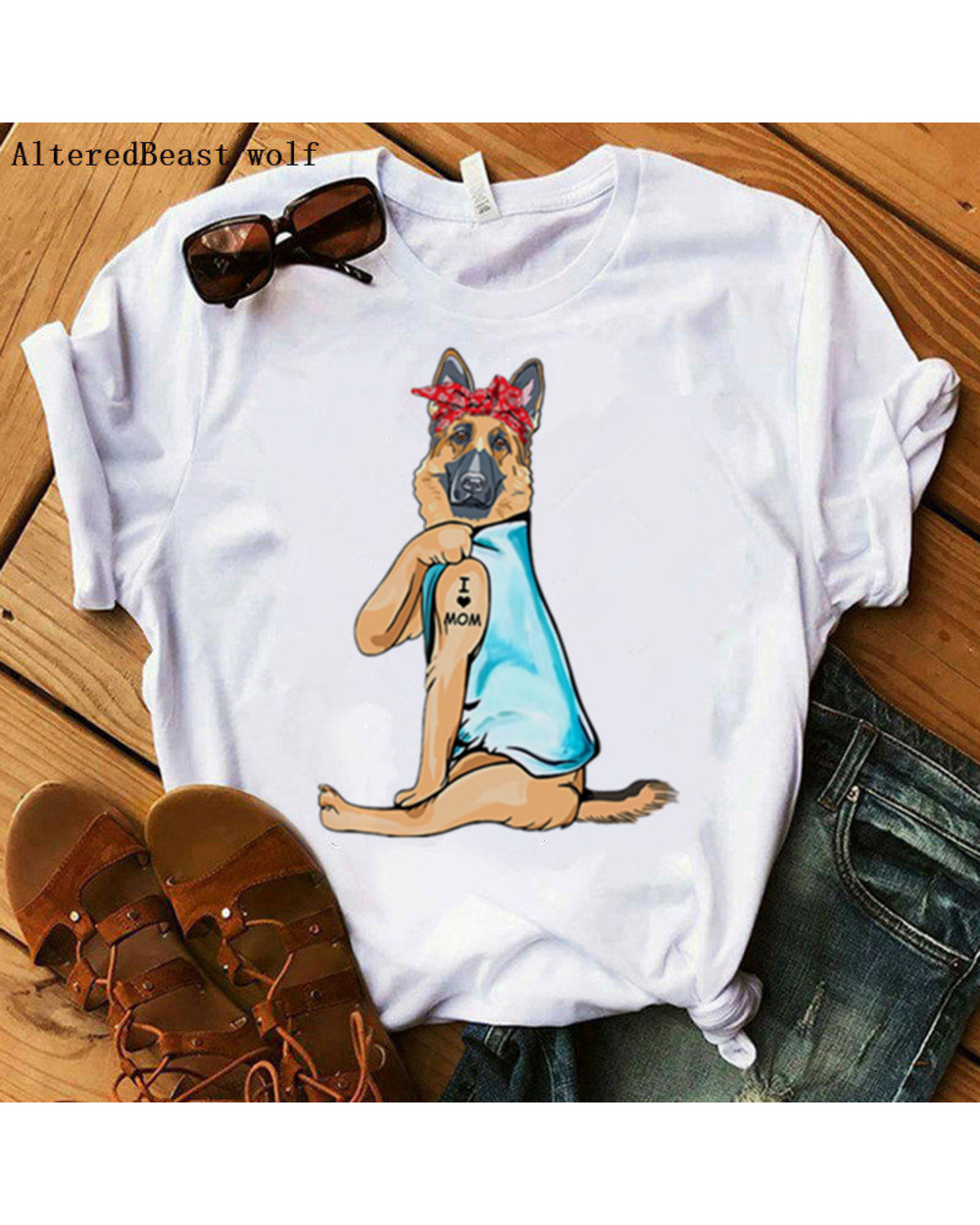 German Shepherd Mom Tshirt front-0