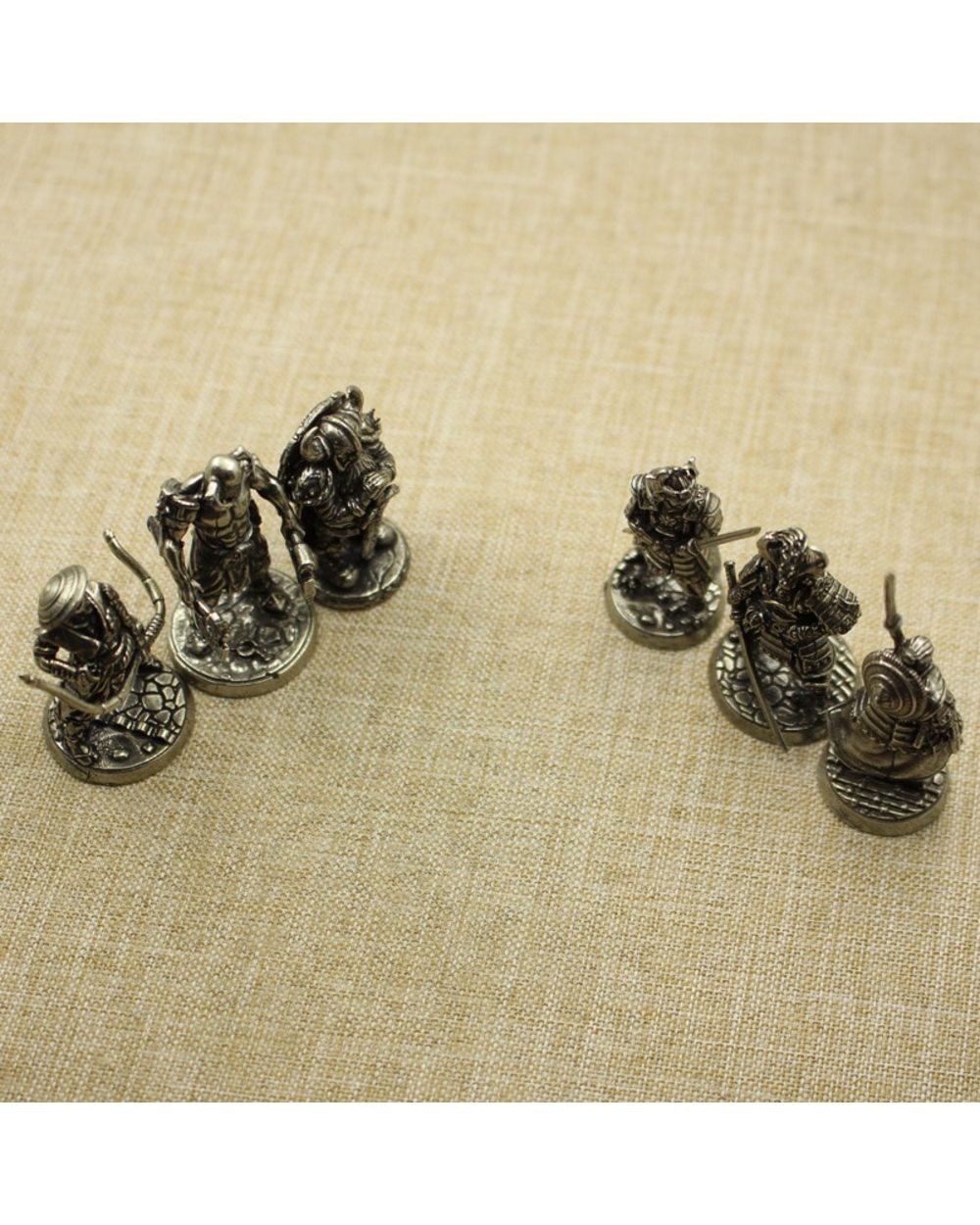 White Copper Japanese Shogunate Samurai Figurines Vintage Metal Soldiers Model Statue Desktop Ornament Toy Decoration front-2