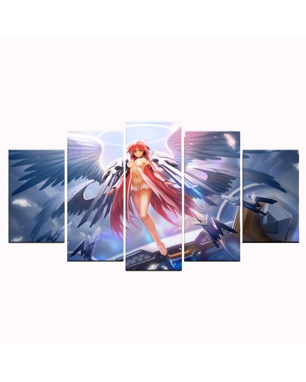 Sora Icarus Angel Animation Picture Print Anime 5 Panel Canvas Art Wall Decor front-2