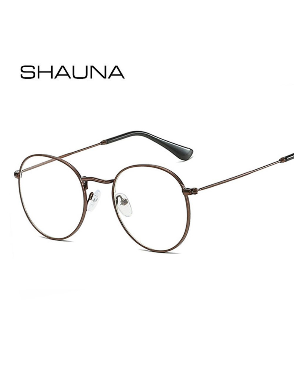 Shauna Classic Anti-Blue Light Glasses Frame Brand Designer Fashion Round Metal Optical Frames Computer Glasses front-4
