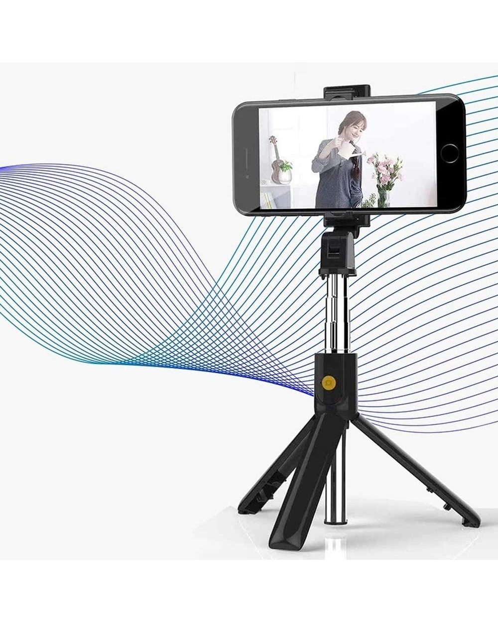 K07 Portable Wireless Bluetooth Selfie Stick With Tripod Alloy Self Selfiestick Smartphone Selfie-Stick Phone For Came front-2