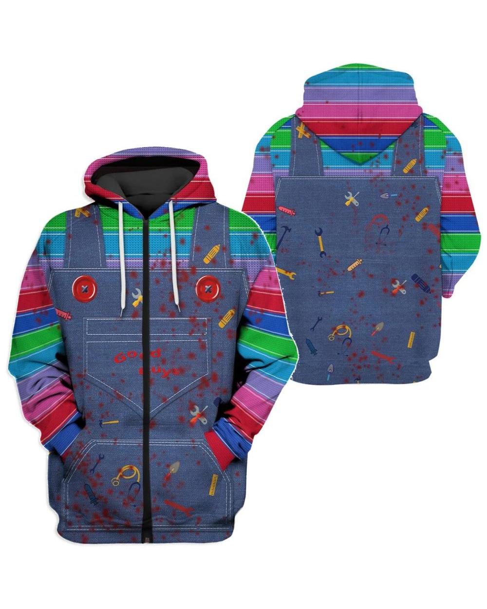 3D Full-Print horror movie Chucky Hoodie/Sweatshirt Apparel Cosplay costume Unisex Hoody streetwear front-1