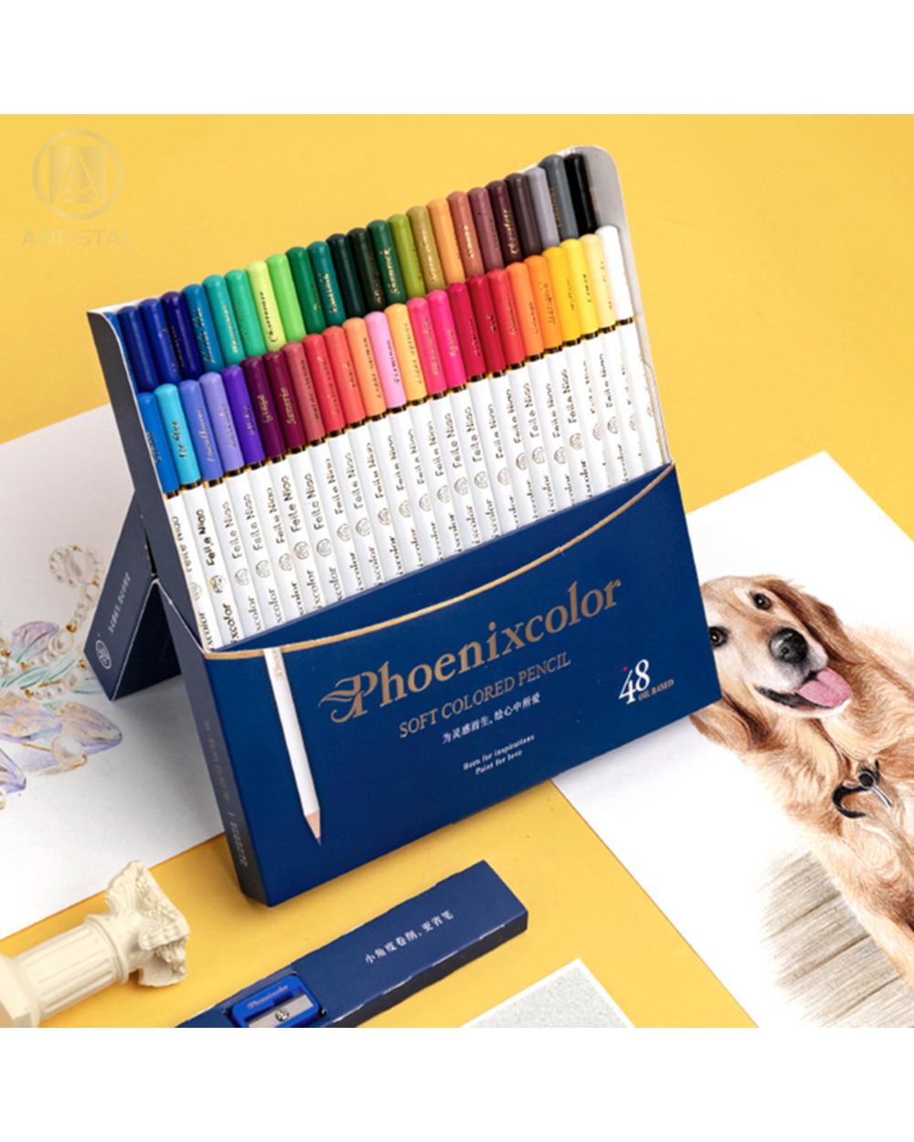 Andstal Phoenixcolor 72/48/36Colors Colored Pencils Professional Chinese Style Oil Color Pencil For Drawing Student Art front-2