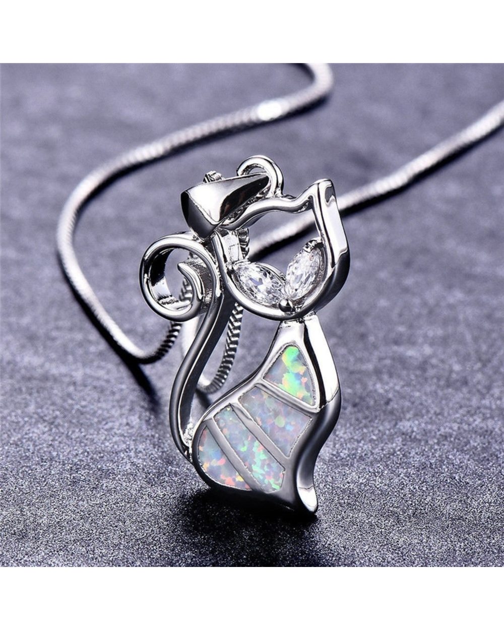 Mainecoon Cat Pendant Necklace Women Jewelry Gifts front-2