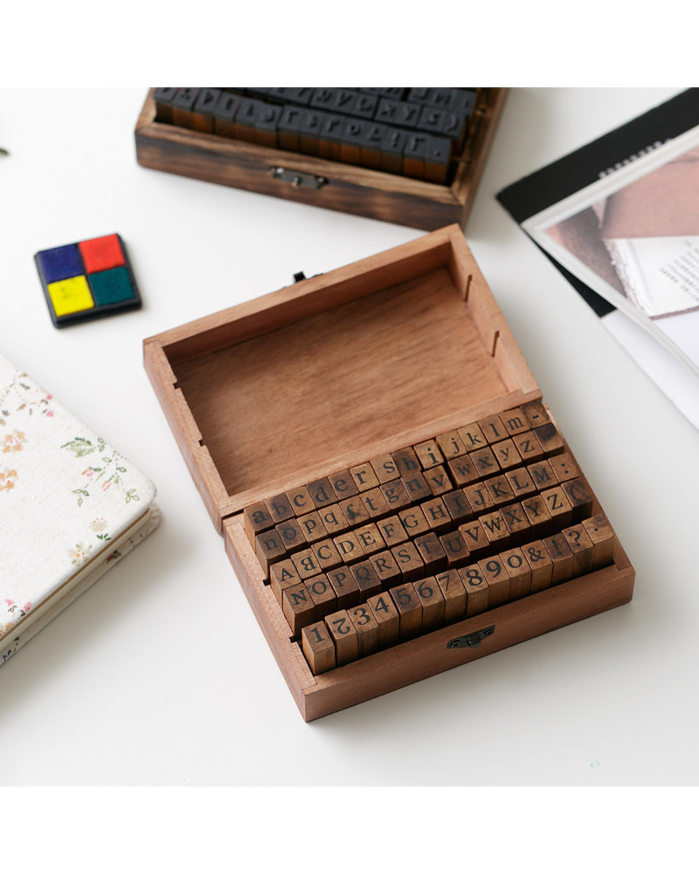 70Pcs/Box Retro Diy Wooden Number Alphabet Combination Stamp Diary Ablum Wedding Letter Wood Rubber Stamp Set With Wood front-5
