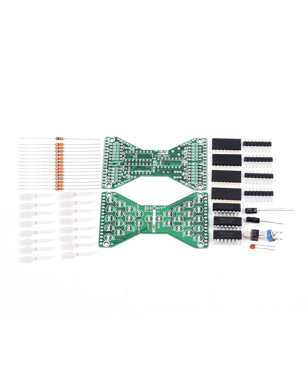 Dc 5V Blue Led Hourglass Diy Kits Double Layer Pcb Board Adjustable Flowing Speed Diy Funny Electronic Soldering Traini front-2