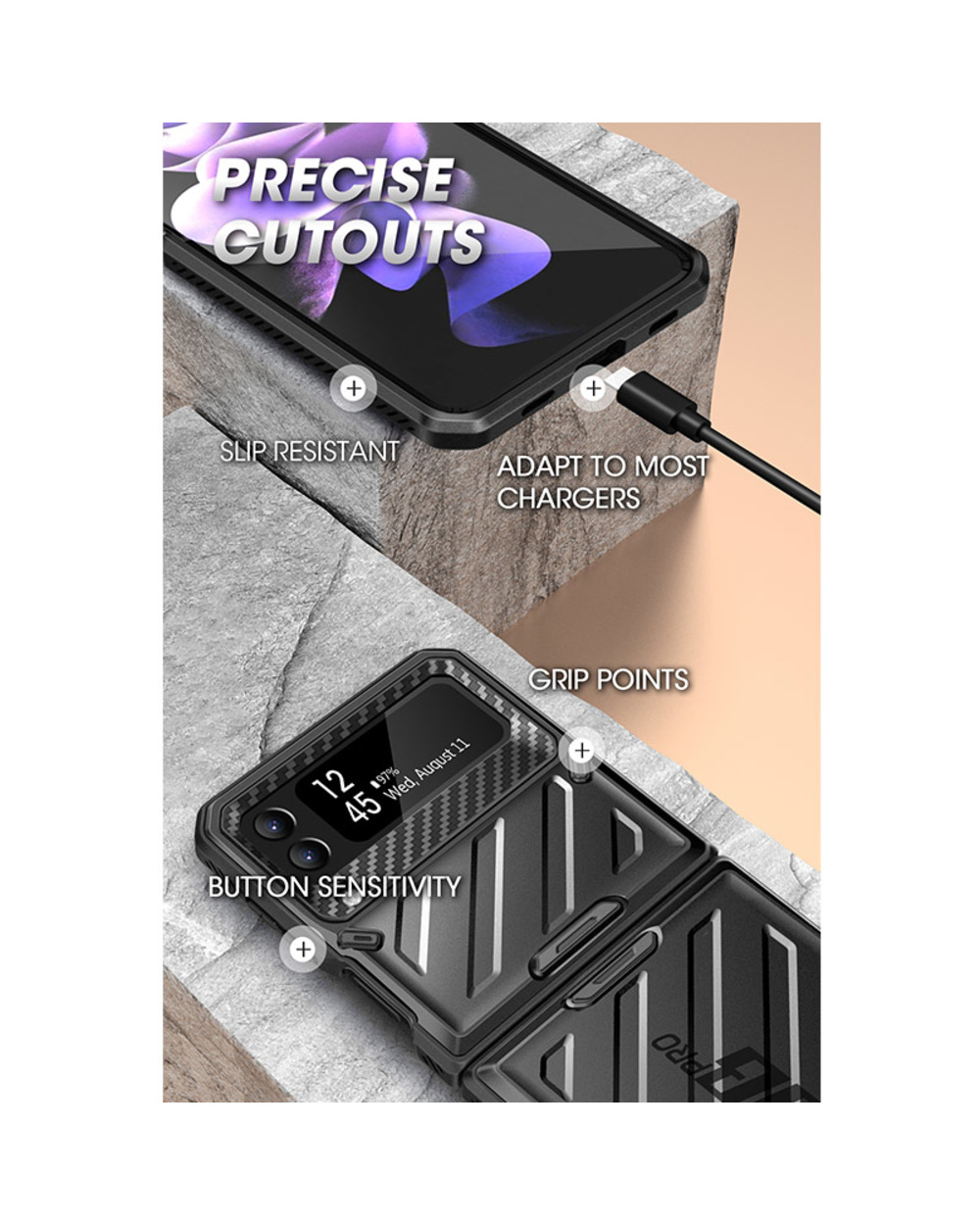 Full-Body Dual Layer Rugged Protective Case with Belt clip holster front-4