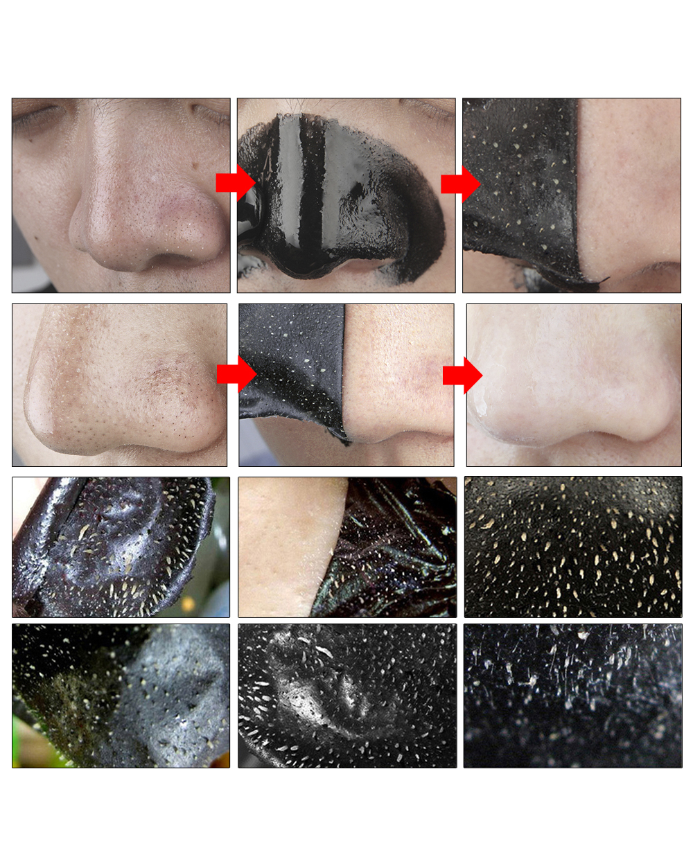 LANBENA Blackhead Remover Black Mask Face Acne Treatment Peeling Peel-Off Shrink Pores Bamboo Charcoal Cleaning Mask front-4