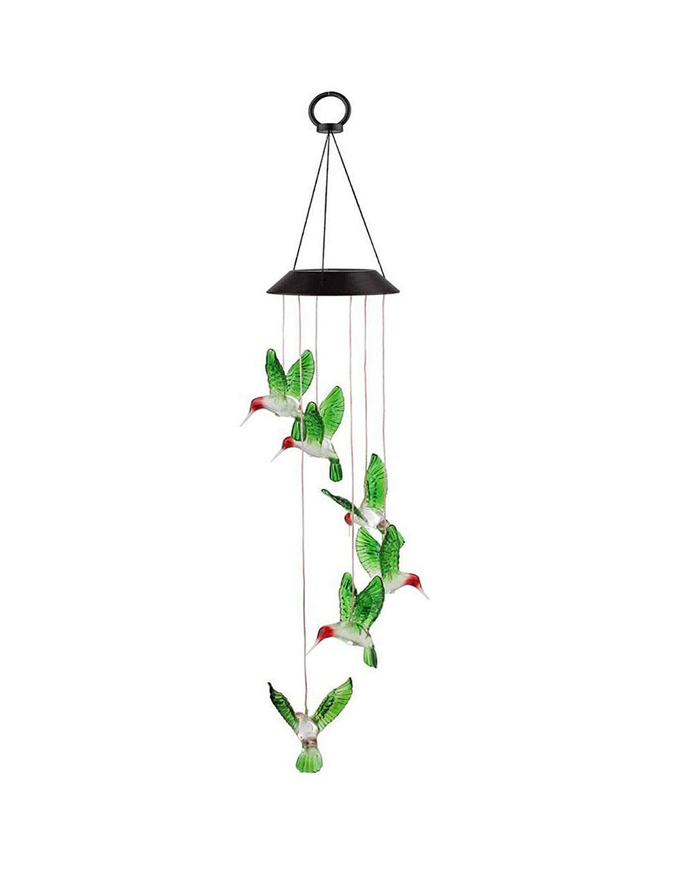 Led Colorful Wind Chime Solar Power Lamp Waterproof Outdoor Crystal Hummingbird Butterfly Windchime Solar Light For Gar front-1