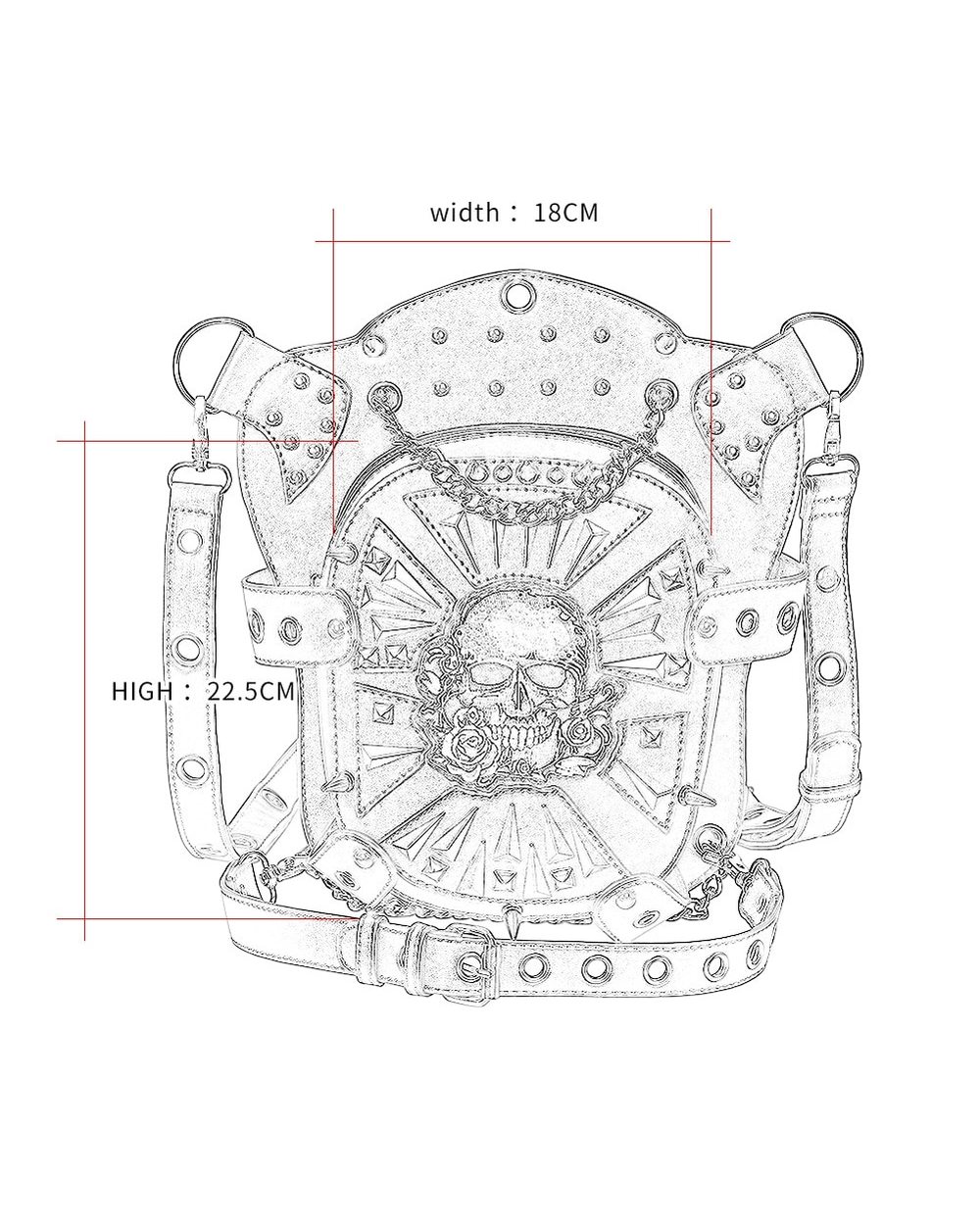Steampunk Bag Skull Retro Rock Gothic Style for Women Mens front-1