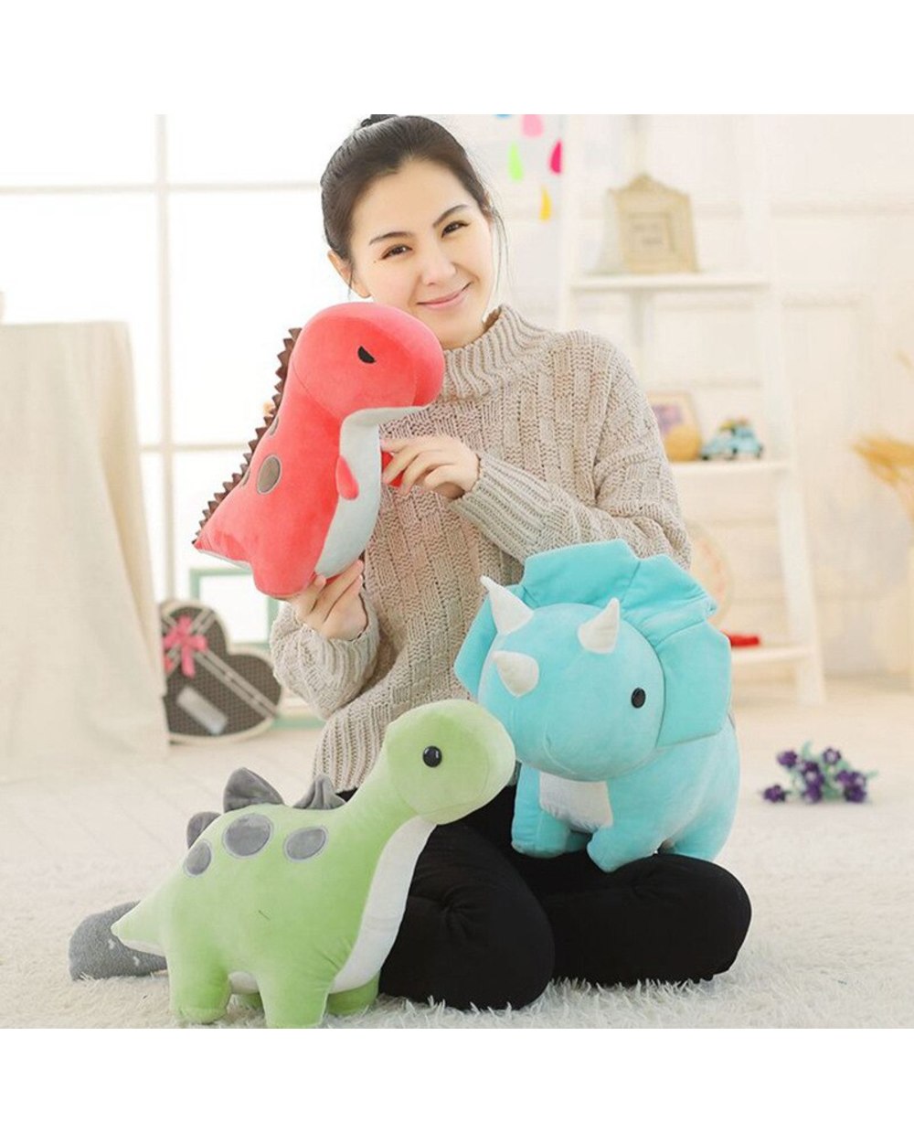 Triceratops Cute Stuffed Animal Plush Toy Adorable Dinosaur Toy Plushies Gifts Perfect Present For Kids And Toddlers front-5