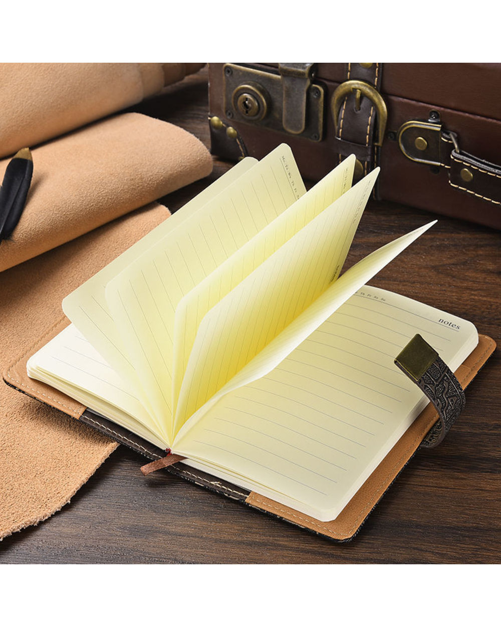 A5a6 Code Book With Lock Diary Book European Style Retro Notebook Simple Thickened Hand Account Book Notepad Agenda Pla front-2