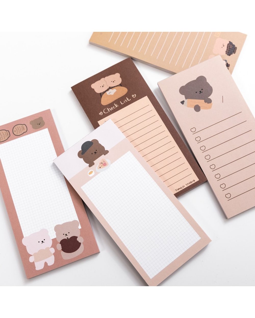 50 Sheets Cute Korean Biscuits Bear Memo Pad Message Notes Decorative Notepad Note check list Memo front-0