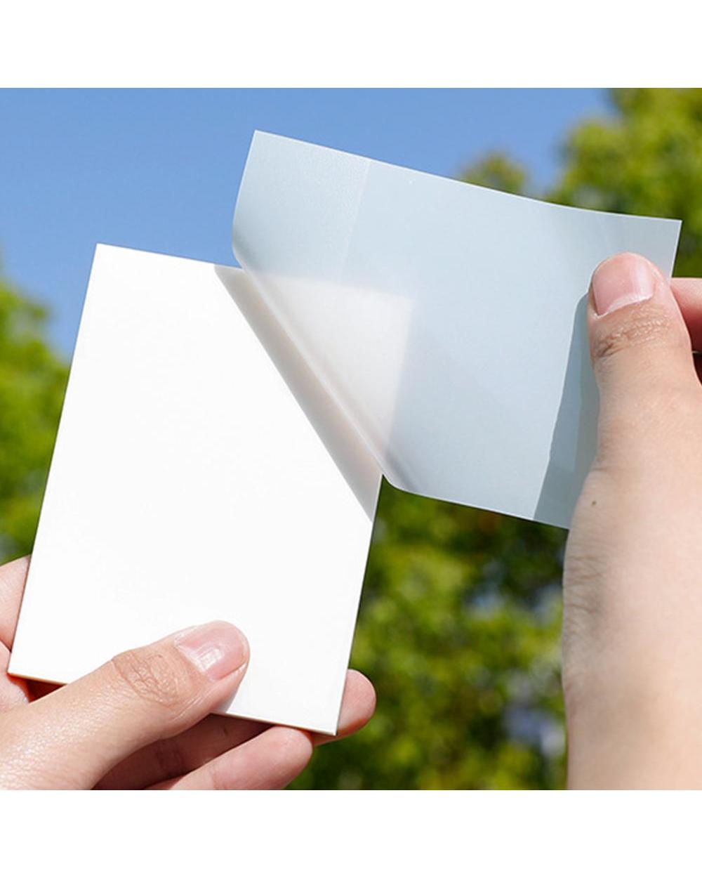 50 Sheets/Set Waterproof Pet Transparent Memo Sticky Note Paper Daily To Do It Memo Pad School Office Supplies Sticky N front-2