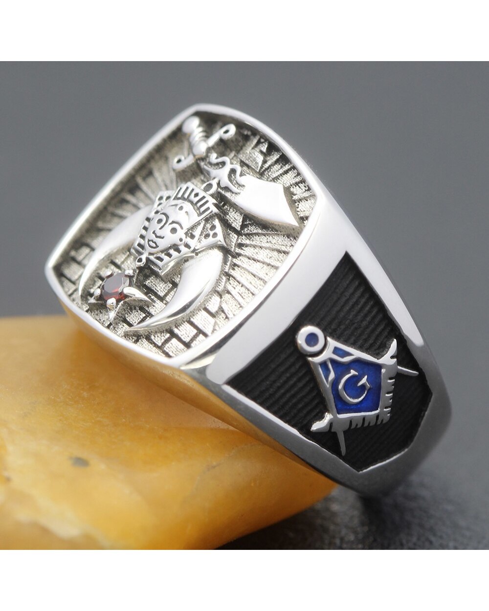 Shriners Sterling Silver Masonic Ring front-4