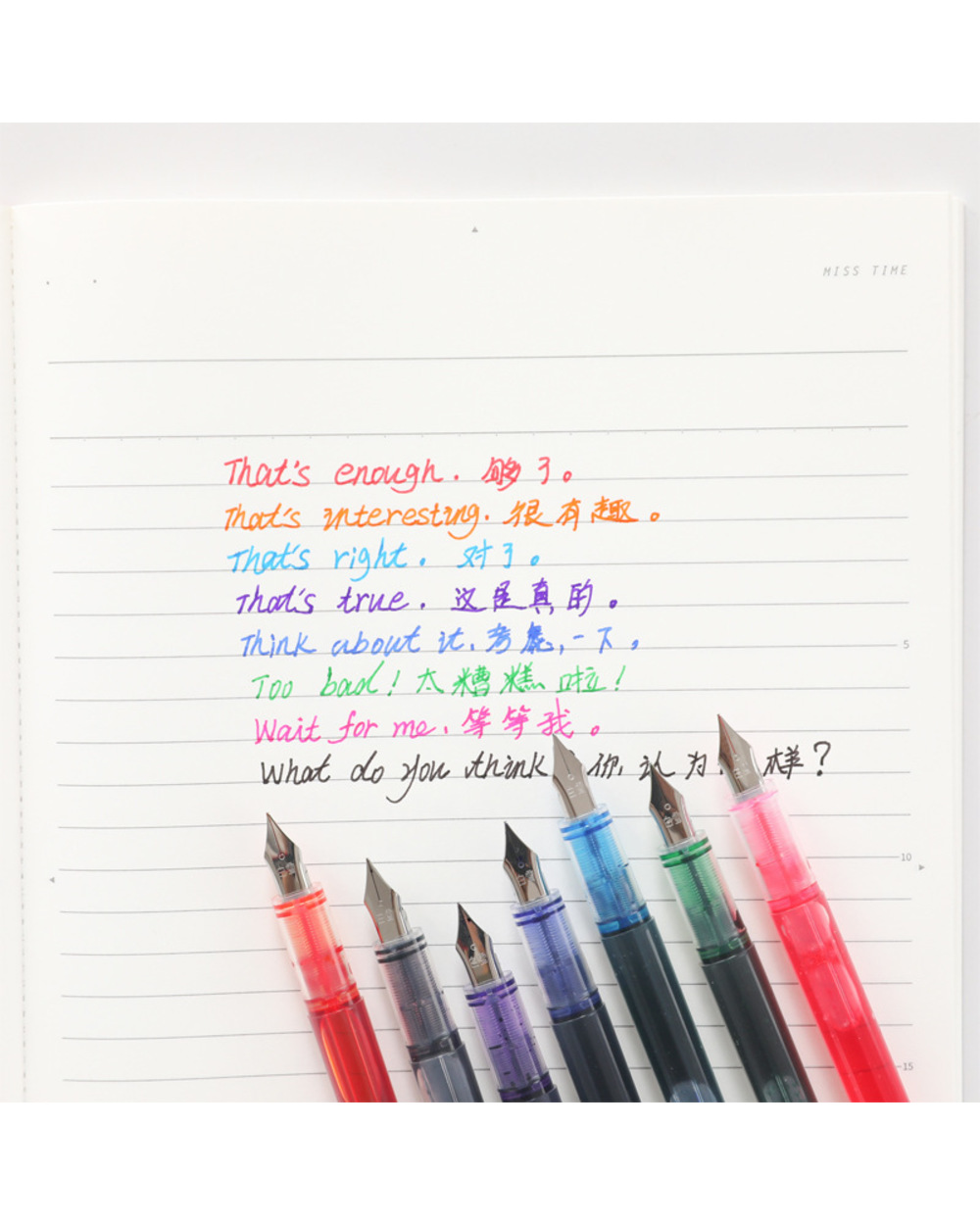 0.38/0.5Mm Fountain Pen Writing Large Ink Officeschool Supplies 8 Colors 2022 Stationery Set Kawaii Gift Fashion Ef F N front-2