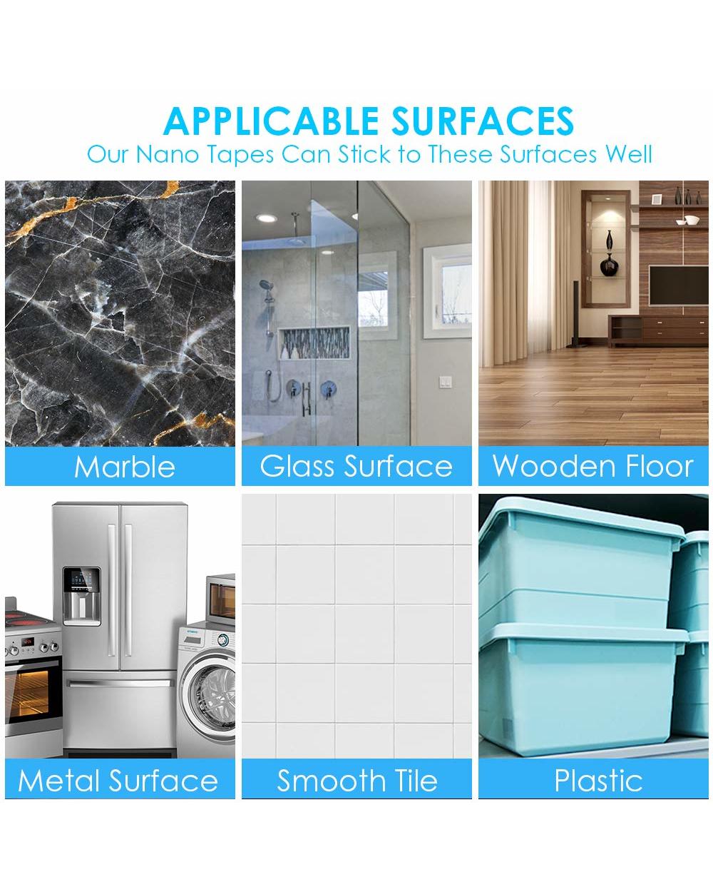 Untoom Nano Tape Transparent Double Sided Tape Self Adhesive No Trace Reusable Waterproof Tapes For Car Bathroom Kitche front-2