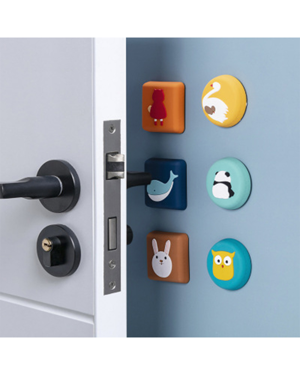 Cute Cartoon Lock Protective Pad Door Crash Pad Wall Protector Door Stopper Doorknob Rubber Pad Savor Shockproof Crash front-0