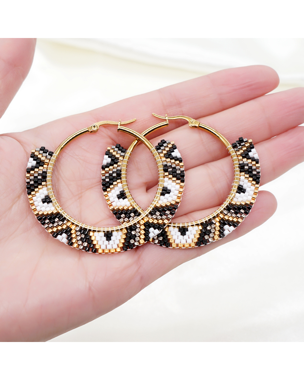 Hoop Earrings Gold Plated Stainless Steel Ear Rings Fashion Jewelry front-0