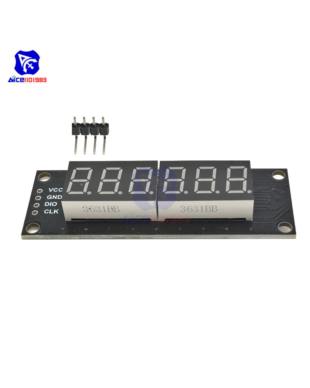 Diymore 0.36 Inch Tm1637 6 Bits 7 Segment Digital Led Display Module I/O Interface 5 Color Available For Arduino front-3