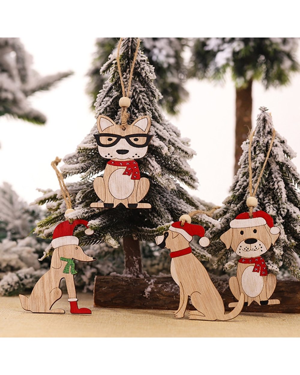 Christmas Decorations Wooden Painted Colorful Car Christmas Tree Ornaments Pendant Decor for Home Kids Toys Gift Xmas front-1