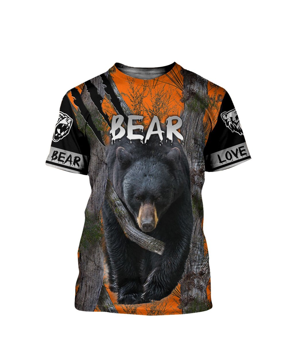 T-shirt Beautiful Bear 3D Printed Harajuku Short Sleeve T-shirt Unisex Casual Tops VG06 front-2