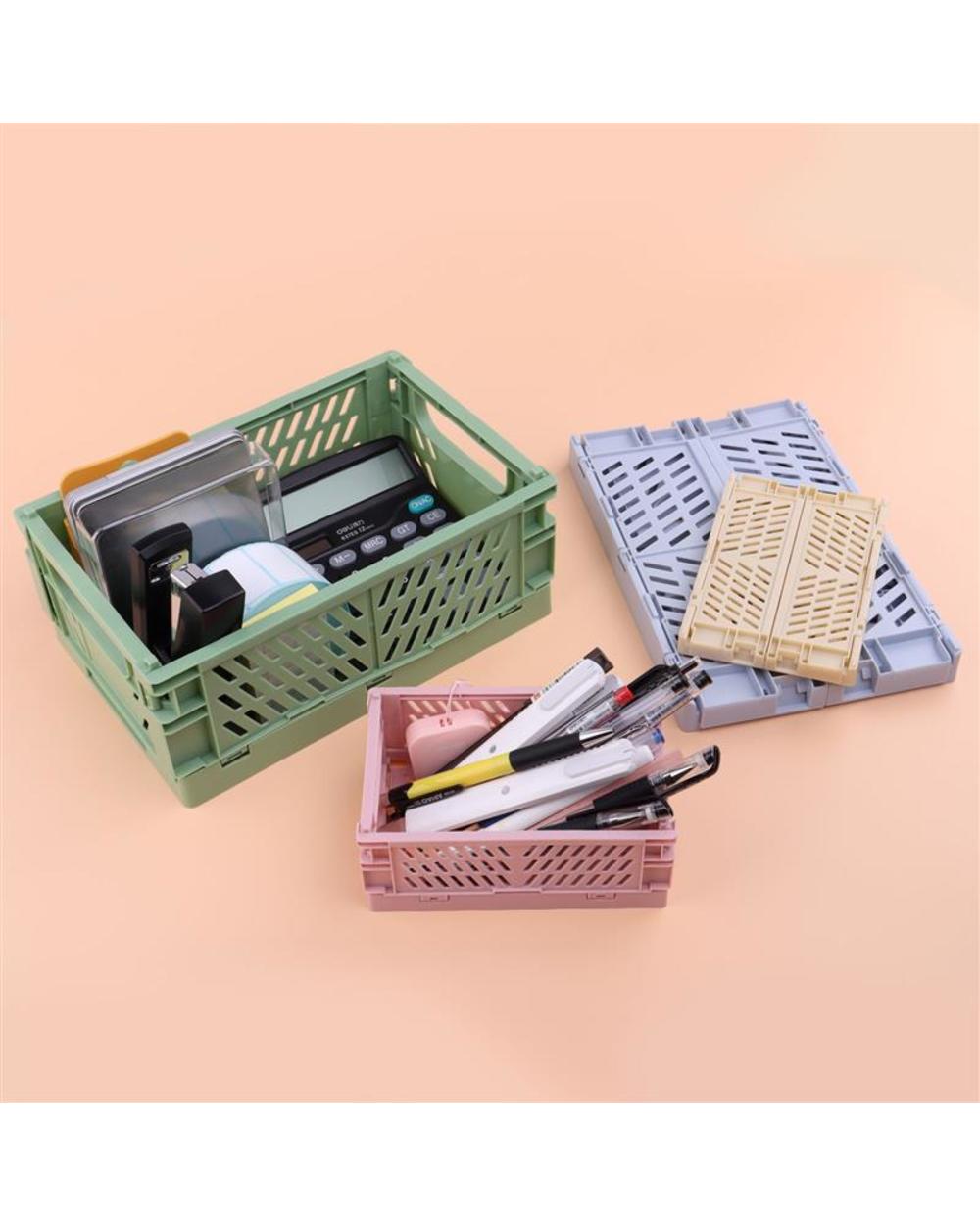 Mini Storage Case Folding Organizer Container Plastic Storage Box front-3