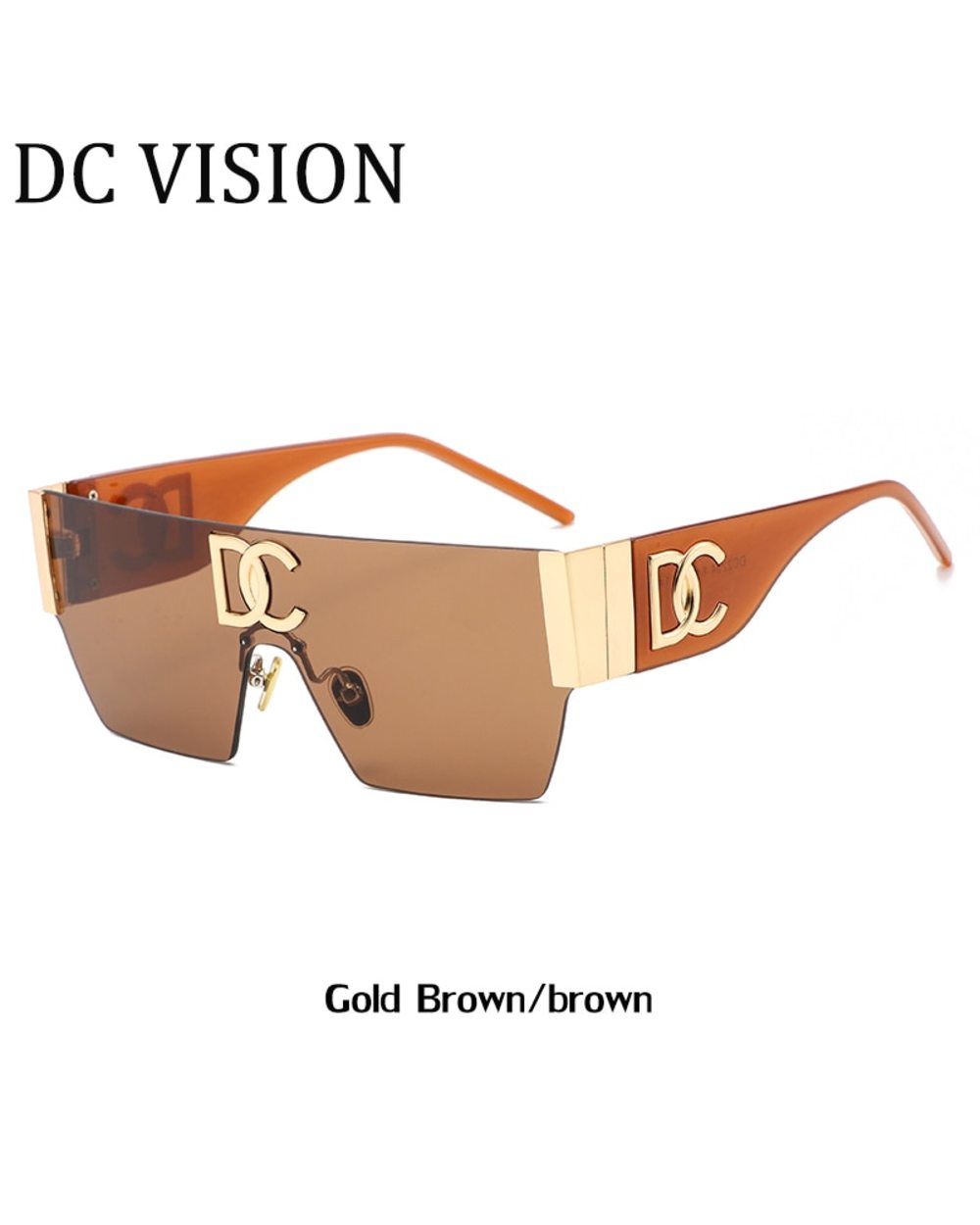 Fashion Women Rimless Square Sunglasses Ladies One-Piece Luxury Brand Designer Sun Glasses Men Oversized Retro Eyeglass front-2