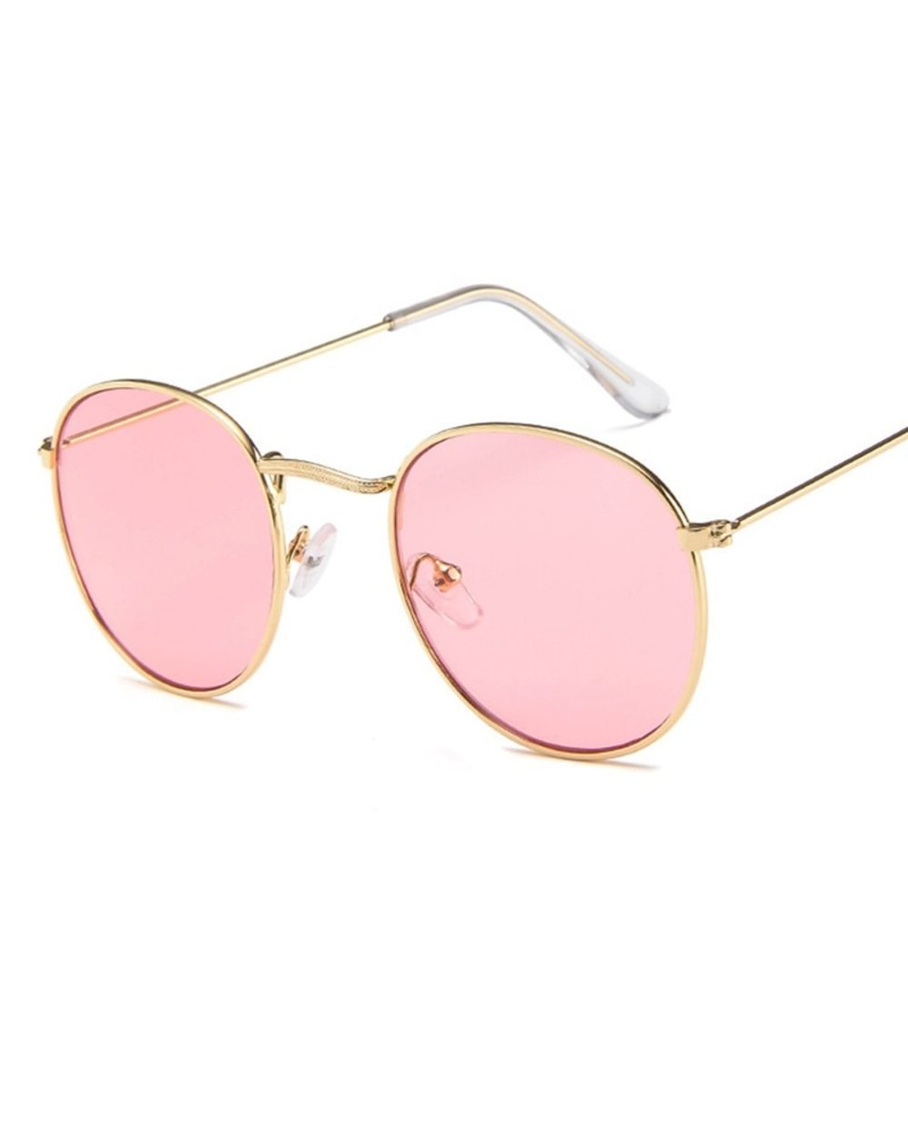 2022 Metal Small Round Frame Sunglasses Woman Vintage Brand Travel Classic Color Film Sun Glasses Gafas De Sol Para Hom front-5