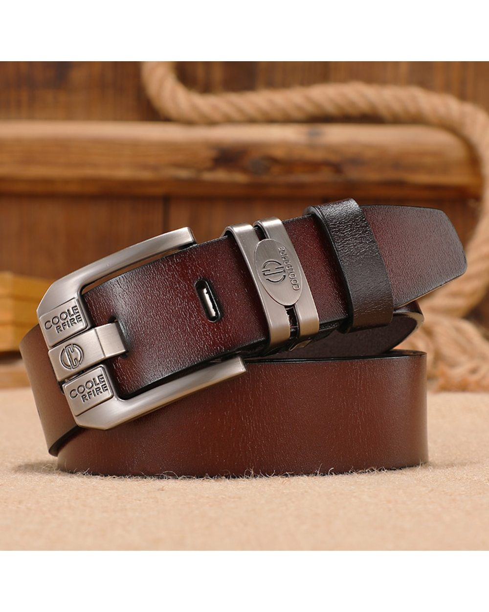 Men Genuine Leather Belts Cowboy Wide High Quality Buckle Belts For Men Brand Luxury Leisure Vintage Jeans Strap Hq225 front-2