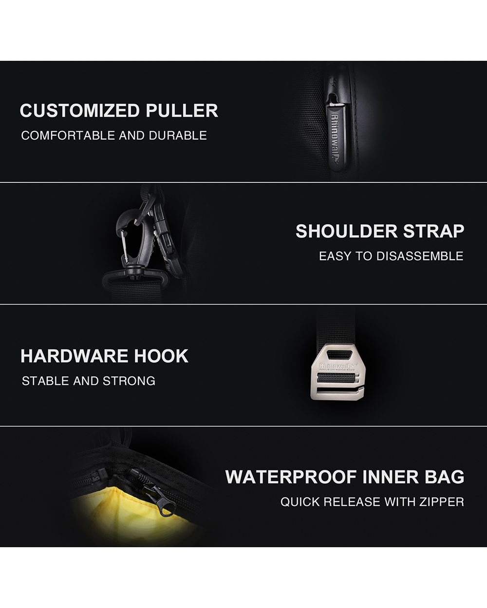 Motorcycle Bag Waterproof Inner Bag Saddle Bags Luggage 10L-20L-30L Tail Bag Multi-function Outdoor Riding Backpack front-5