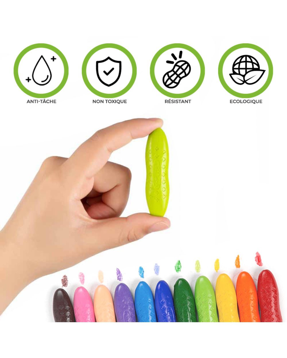 Macaron Peanut Crayons Markers Not Dirty Hand Washable Children Stall Toy Painting Creative Stationery For Artist Manga front-0