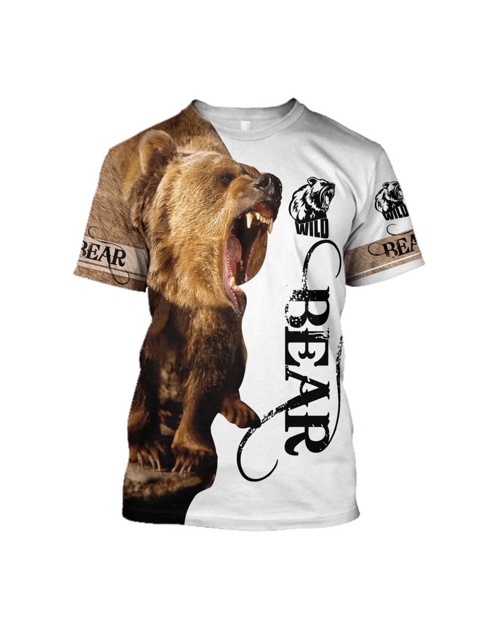 Summer Hipster Men t-shirt Beautiful Hunting Love Bear 3D Printed Harajuku Short sleeve T shirt Unisex Casual VG06 front-1