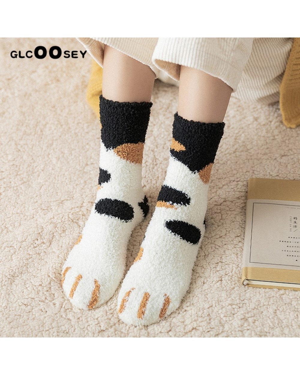6 Pairs/Pack Winter Warm Cat Paw Socks 8 Style For Women Girls Sleeping Socks Home Floor Socks Thick Socks front-0