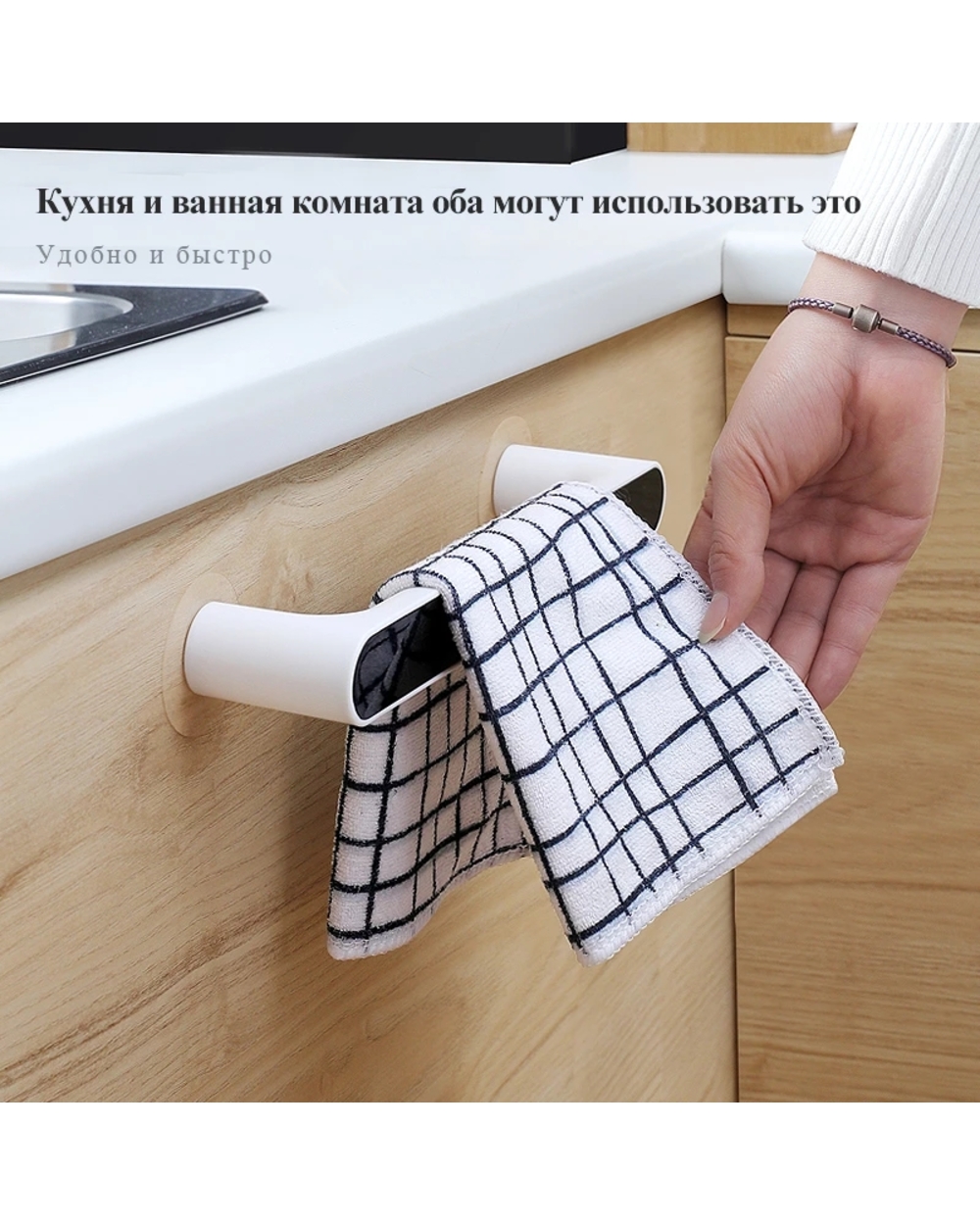 Ecoco Bathroom Towel Holder Household Wall Mounted Towel Rack Bathroom Pendant Set Towel Bar Punch For Bathroom Organi front-3