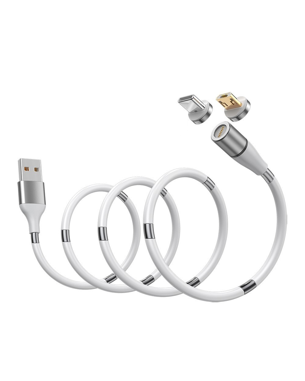 Magic Rope Magnetic Cable for iPhone X Android Type C Micro USB Magnetic Fast Charging Wire Automatically front-5