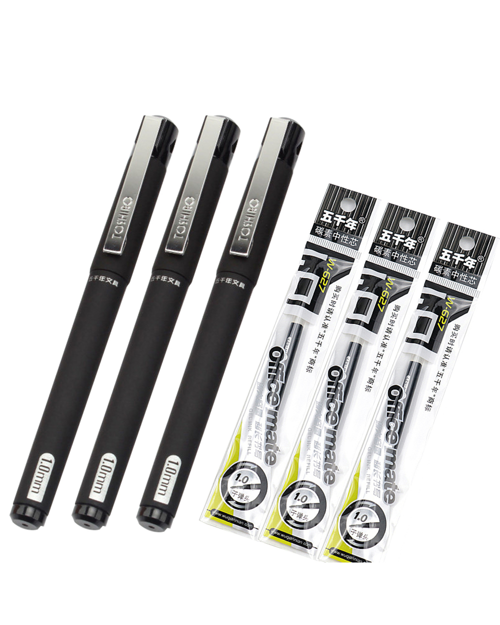 Gel Pen 1.0Mm High Capacity Black Ink Refill Gel Ink Pens Office School Writing Supplies Neutral Pen 3Pcs/Lot front-5
